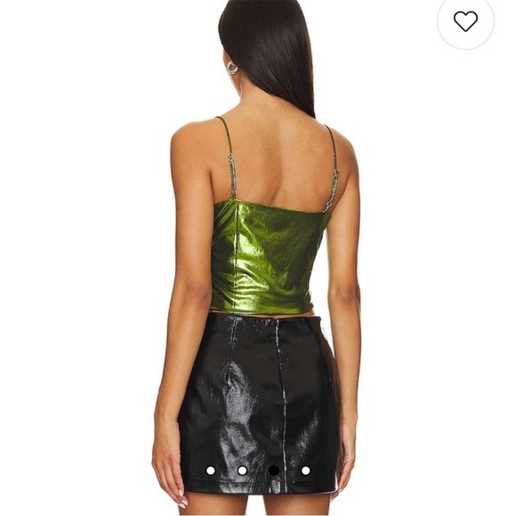 NWT Revolve Superdown Metallic Green Wrap Top Medium - Picture 2 of 9